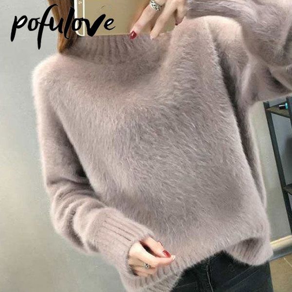women's sweaters knitted mohair women's sweater half turtleneck loose casual solid color pullover winter thickened warm sweater 23, White;black
women's sweaters knitted mohair women's sweater half turtleneck loose casual solid color pullover winter thickened warm sweater 23, White;black