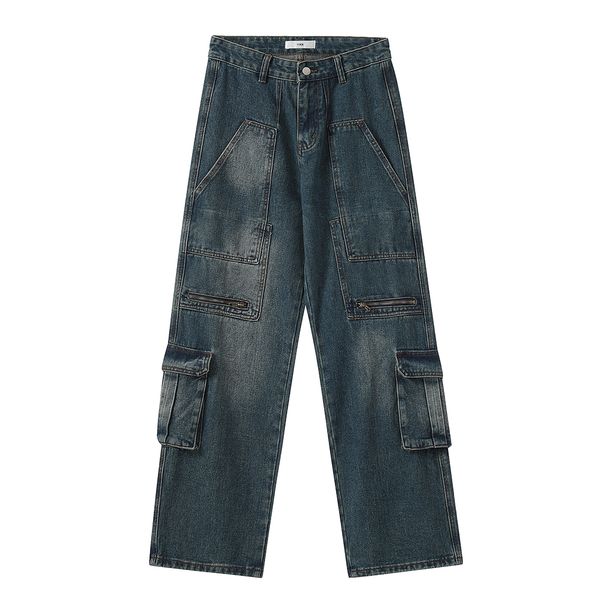 pants multi-pockets washed blue jeans cargos men and women straight patchwork baggy denim trousers oversized, Black;brown
pants multi-pockets washed blue jeans cargos men and women straight patchwork baggy denim trousers oversized, Black;brown