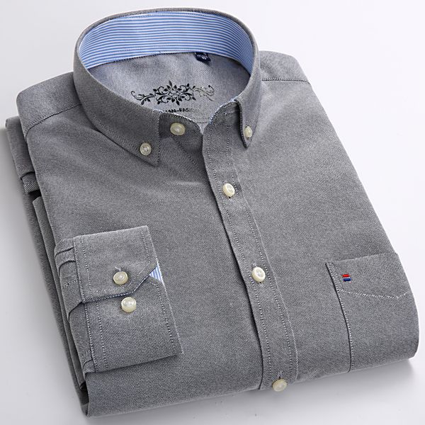 men's polos fashion long sleeve solid oxford shirt single patch pocket simple design casual standardfit buttondown collar shirts 230303, White;black
men's polos fashion long sleeve solid oxford shirt single patch pocket simple design casual standardfit buttondown collar shirts 230303, White;black
