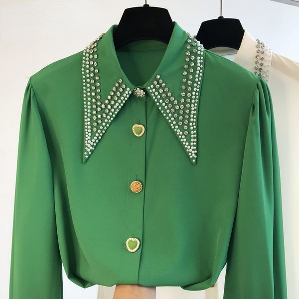 womens blouses shirts elegant women chiffon pearls beaded spring ol blusas diamonds cardigan longsleeved crop 230302, White
womens blouses shirts elegant women chiffon pearls beaded spring ol blusas diamonds cardigan longsleeved crop 230302, White