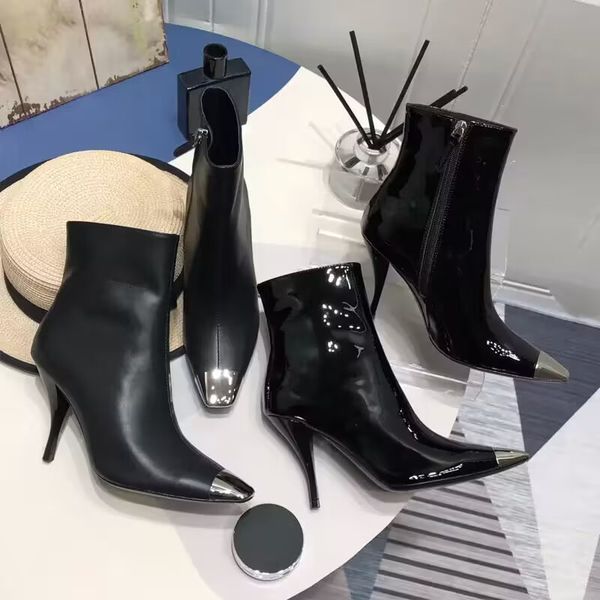 autumn winter zipper heeled heel boots fashion 100% leather black woman boot pointed metal women designer shoes lady thin heel
autumn winter zipper heeled heel boots fashion 100% leather black woman boot pointed metal women designer shoes lady thin heel