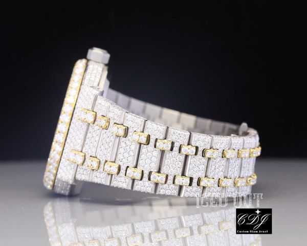 2023 new moissanite diamond watch luxury popular quality diamond men's watch gold pelted hip hop iced out watch, Slivery;brown
2023 new moissanite diamond watch luxury popular quality diamond men's watch gold pelted hip hop iced out watch, Slivery;brown
