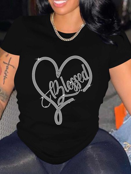 new style large size women's clothing love print t-shirt round neck women's printed black t-shirt tz09 diamond round neck t-shir, White
new style large size women's clothing love print t-shirt round neck women's printed black t-shirt tz09 diamond round neck t-shir, White