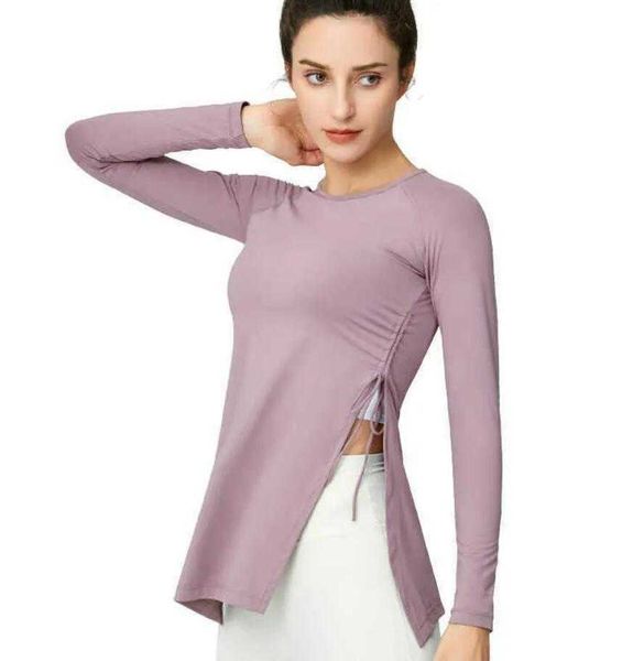 side lu-409 single pleated yoga suit long sleeve split fitness suit sports breathable shirt women gym clothes
side lu-409 single pleated yoga suit long sleeve split fitness suit sports breathable shirt women gym clothes