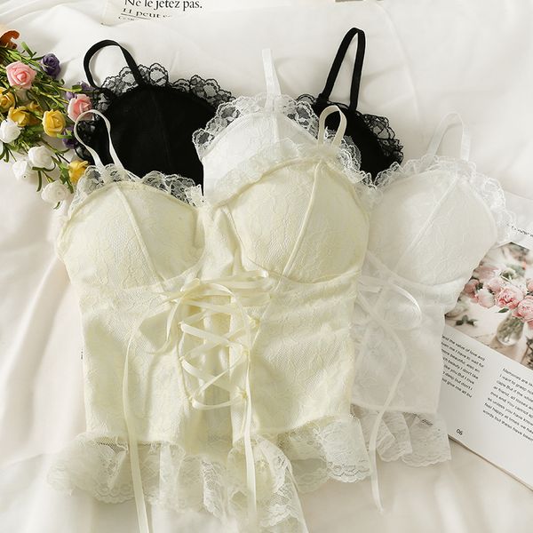 women's tanks camis lace corset woman spaghetti strap tank femme crop camis for women korean fashion tanks drop 230303, White
women's tanks camis lace corset woman spaghetti strap tank femme crop camis for women korean fashion tanks drop 230303, White