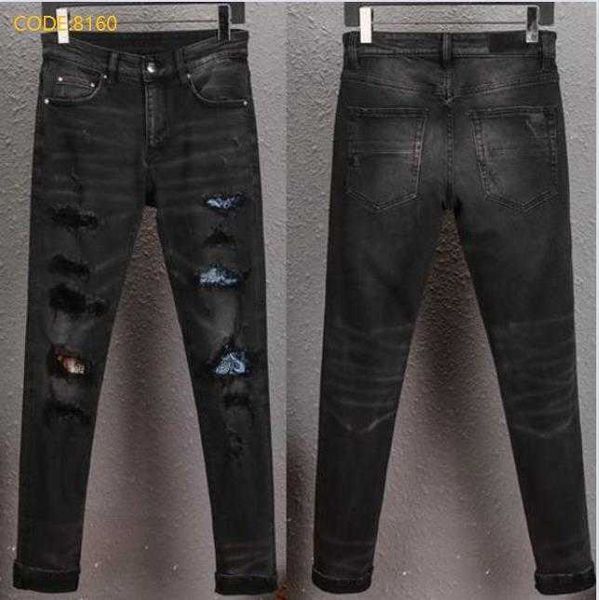 2023 new fashion casual mens jeans mid waist holes denim pants hip hop distressed zipper trousers for male, Blue
2023 new fashion casual mens jeans mid waist holes denim pants hip hop distressed zipper trousers for male, Blue