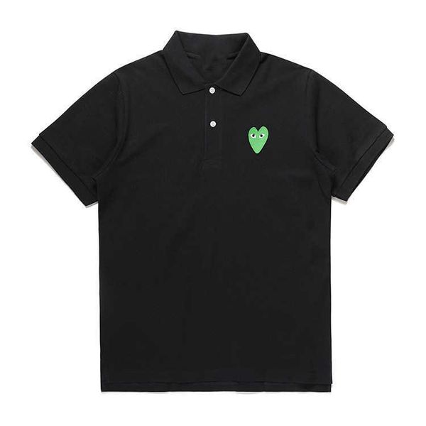 heyplay fashion brand peach heart men's and women's pure cotton lapel love short sleeve black embroidered green heart polo shirt, Black;white
heyplay fashion brand peach heart men's and women's pure cotton lapel love short sleeve black embroidered green heart polo shirt, Black;white