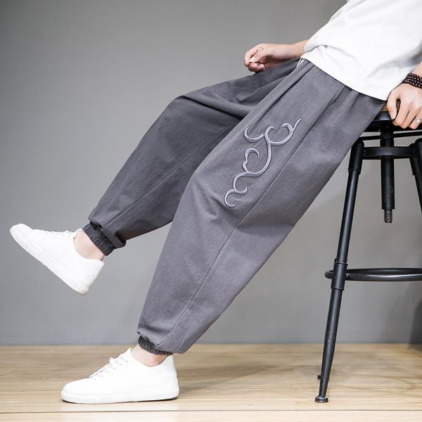 men's pants chinese style summer cotton linen men embroidered thin section casual large size streetwear harem bloomers 230303, Black
men's pants chinese style summer cotton linen men embroidered thin section casual large size streetwear harem bloomers 230303, Black