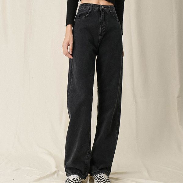 women's jeans black high waist zipper wide leg jeans woman's simple plus size straight trousers women fashion harajuku solid jeans, Blue
women's jeans black high waist zipper wide leg jeans woman's simple plus size straight trousers women fashion harajuku solid jeans, Blue