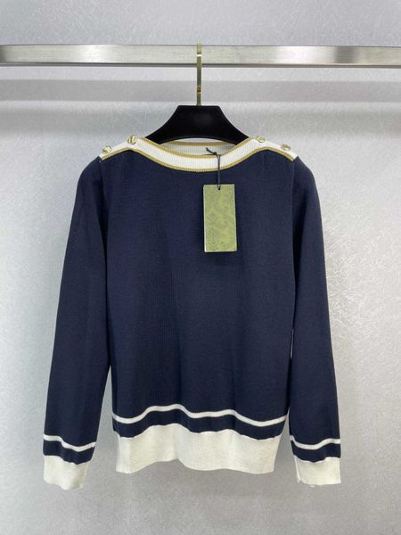 womens sweaters contrasting color striped border metal shoulder buckle crewneck sweater long sleeve bundle sleeve design fashion knitwear sw, White;black
womens sweaters contrasting color striped border metal shoulder buckle crewneck sweater long sleeve bundle sleeve design fashion knitwear sw, White;black