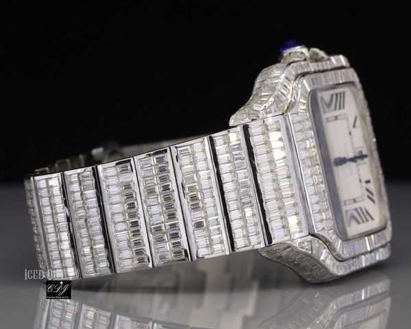 trending y iced out handset baguette moissanite studded diamond watch automatic movement stainls steel hip hop watch, Silver
trending y iced out handset baguette moissanite studded diamond watch automatic movement stainls steel hip hop watch, Silver