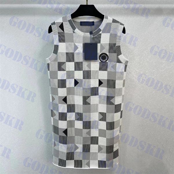 womens plaid tanks jacquard dresses knitted vests skirt fashion long sweater dress two colors, White
womens plaid tanks jacquard dresses knitted vests skirt fashion long sweater dress two colors, White