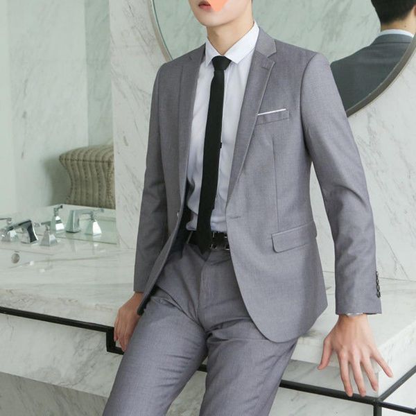men's suits blazers fashion men suit ankle length anti-pilling business casual blazer pants two-piece set washable formal suit for banq, White;black
men's suits blazers fashion men suit ankle length anti-pilling business casual blazer pants two-piece set washable formal suit for banq, White;black