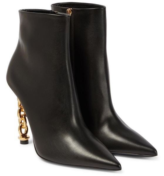 winter luxury padlock women ankle boots sculptural gold-tone chain heels shape boot black leather ady booties party wedding eu35-43
winter luxury padlock women ankle boots sculptural gold-tone chain heels shape boot black leather ady booties party wedding eu35-43