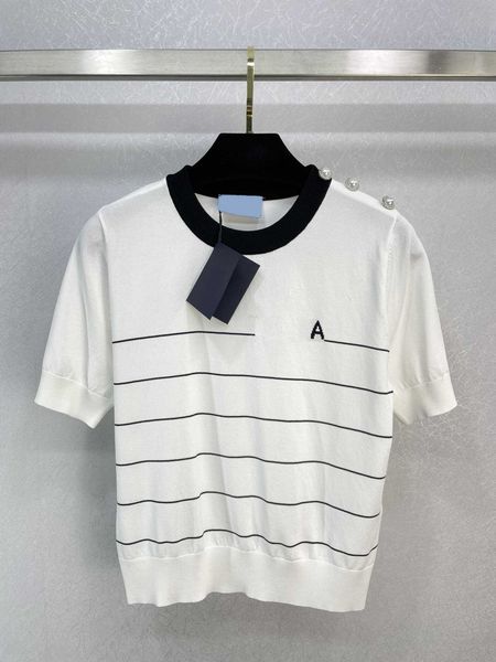 stripe sweaters spliced crew neck embellished short sleeve pullover sweater chest brand letters embroidery custom metal shoulder buckle knit, White;black
stripe sweaters spliced crew neck embellished short sleeve pullover sweater chest brand letters embroidery custom metal shoulder buckle knit, White;black
