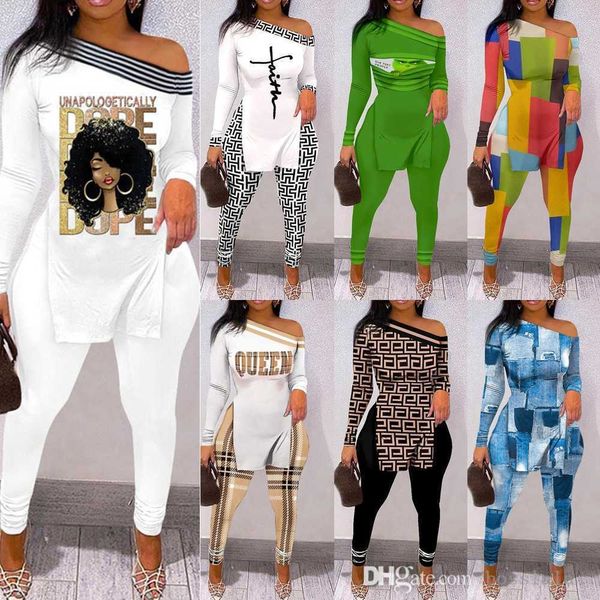 women leggings tracksuits spring and autumn personalise split t shirt new letter printing split bottom long sleeve set, White
women leggings tracksuits spring and autumn personalise split t shirt new letter printing split bottom long sleeve set, White