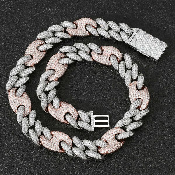 hip hop 20mm bicolor pig nose miami chain three to one zirconium necklace, Silver
hip hop 20mm bicolor pig nose miami chain three to one zirconium necklace, Silver