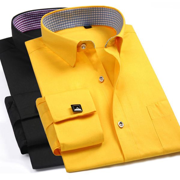 mens casual shirts fashion french cufflinks dress long sleeve yellow white blue social business regular fit wedding party shirt for man 2303, White;black
mens casual shirts fashion french cufflinks dress long sleeve yellow white blue social business regular fit wedding party shirt for man 2303, White;black