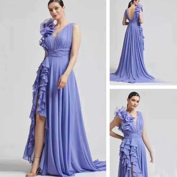2023 women formal evening dress v-neck 3d flower ruffles sleeveless slit chiffon prom party outfit gowns robe de soiree, Black;red
2023 women formal evening dress v-neck 3d flower ruffles sleeveless slit chiffon prom party outfit gowns robe de soiree, Black;red