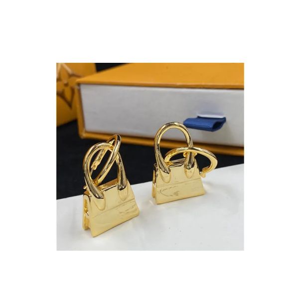 with box women designers stud bag design 18k gold plated luxury earrings hoop studs wedding earring girls gift, Golden;silver
with box women designers stud bag design 18k gold plated luxury earrings hoop studs wedding earring girls gift, Golden;silver