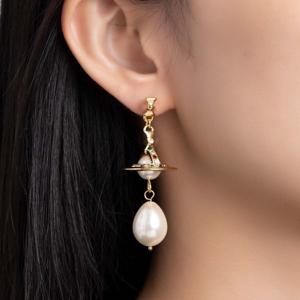 dangle earrings western diamond saturn europe and america luxury pearls vivi earring ladies party bijoux cjewelers original packaging, Silver
dangle earrings western diamond saturn europe and america luxury pearls vivi earring ladies party bijoux cjewelers original packaging, Silver