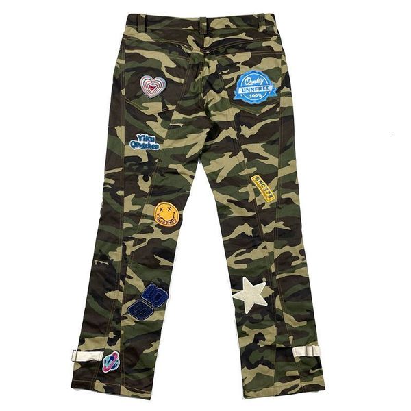 men's pants high street camouflage patch embroidered jeans brand american hiphop loose straight casual overalls trendy 230303, Black
men's pants high street camouflage patch embroidered jeans brand american hiphop loose straight casual overalls trendy 230303, Black