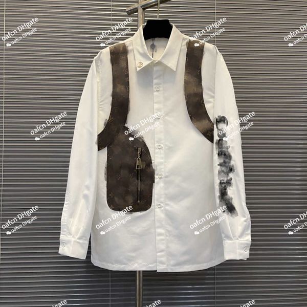23aw men's luxury designer vintage patchwork leather shirt men's cardigan letter women's slim long sleeve versatile couple to, White;black
23aw men's luxury designer vintage patchwork leather shirt men's cardigan letter women's slim long sleeve versatile couple to, White;black