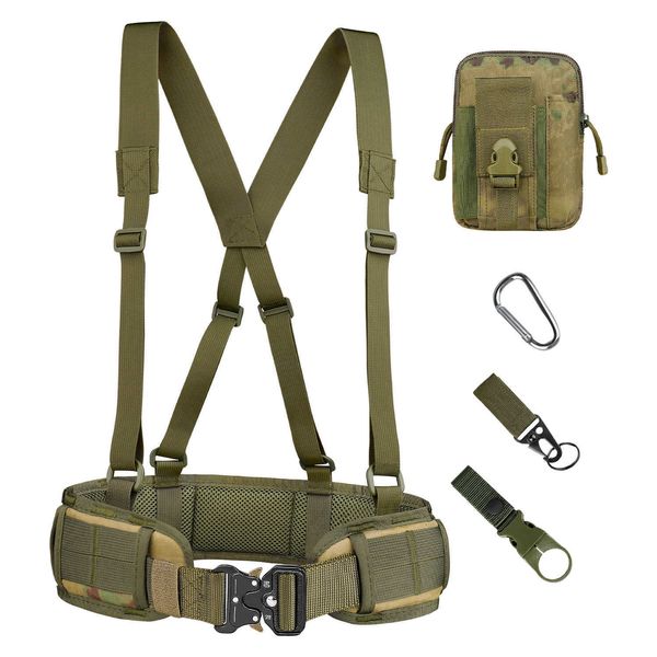 belts military tactical adjustable outdoor work men molle battle army combat cs airsoft hunting paintball padded waist y2303, Black;brown
belts military tactical adjustable outdoor work men molle battle army combat cs airsoft hunting paintball padded waist y2303, Black;brown