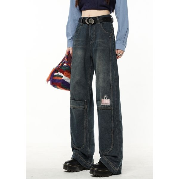 women's jeans blue women jeans splicing american fashion vintage high waist streetwear style wide leg jean trouser female baggy denim p
women's jeans blue women jeans splicing american fashion vintage high waist streetwear style wide leg jean trouser female baggy denim p