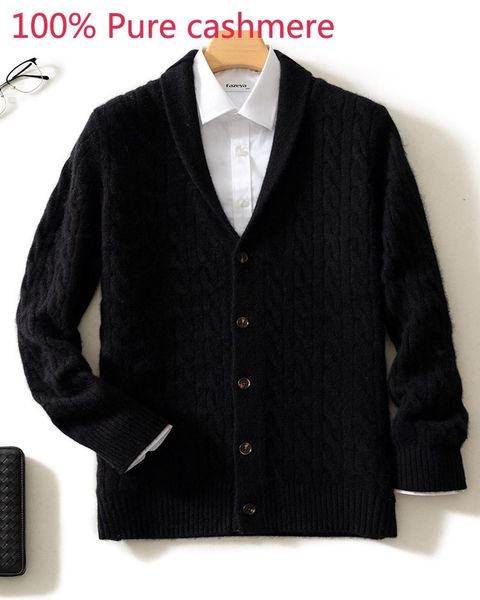 men's sweaters fashion autumn winter 100 pure cashmere cardigan men thickened sweater casual coat single breasted size m3xl 230303, White;black
men's sweaters fashion autumn winter 100 pure cashmere cardigan men thickened sweater casual coat single breasted size m3xl 230303, White;black
