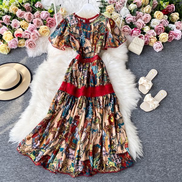 new round-neck temperament vintage dress printed with water soluble lace lace lace waist up skirt, Black;gray
new round-neck temperament vintage dress printed with water soluble lace lace lace waist up skirt, Black;gray