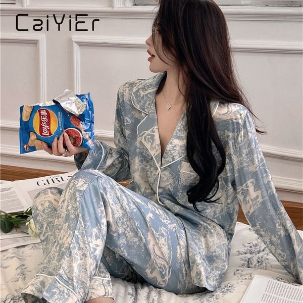 women's sleepwear caiyier winter silk pajamas set oil paint turn-down collar sleep ants nightwear korean women sleepwear luxury home cl, Black;red
women's sleepwear caiyier winter silk pajamas set oil paint turn-down collar sleep ants nightwear korean women sleepwear luxury home cl, Black;red