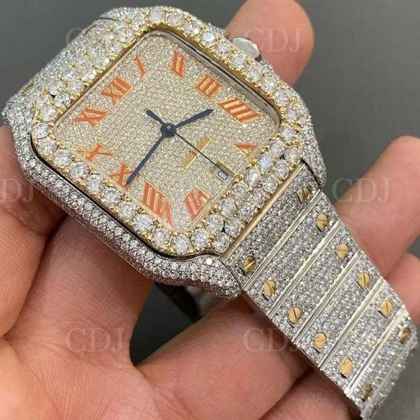 two tone luxury customize iced out vvs moissanite diamond hip hop mechanical watch stainls steel wrist watch bust down watchapom, Slivery;brown
two tone luxury customize iced out vvs moissanite diamond hip hop mechanical watch stainls steel wrist watch bust down watchapom, Slivery;brown