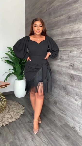 casual dresses party dress women's fashion solid color lanterns long sleeve tassel aline hip wrap short skirt women's slim elegant, Black;gray
casual dresses party dress women's fashion solid color lanterns long sleeve tassel aline hip wrap short skirt women's slim elegant, Black;gray