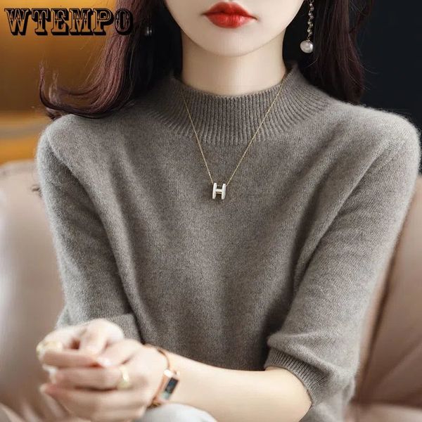 women's sweaters short sleeved sweater women's half high collar short loose versatile knit bottoming shirt women's drop 23030, White;black
women's sweaters short sleeved sweater women's half high collar short loose versatile knit bottoming shirt women's drop 23030, White;black