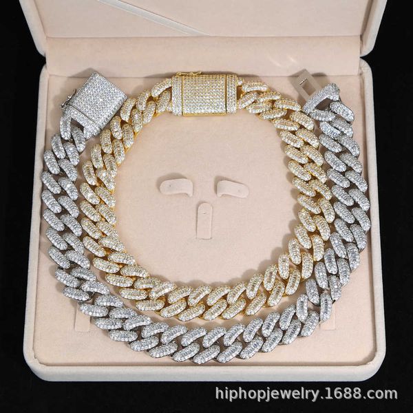 ins new 20mm double-row cuban chain fashion hip-hop women's necklace with zircon, Silver
ins new 20mm double-row cuban chain fashion hip-hop women's necklace with zircon, Silver