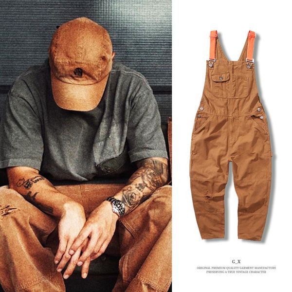 men's pants retro overalls mens casual bib cargo ripped jeans loose trousers patchwork jogging vintage streetwear 230303, Black
men's pants retro overalls mens casual bib cargo ripped jeans loose trousers patchwork jogging vintage streetwear 230303, Black