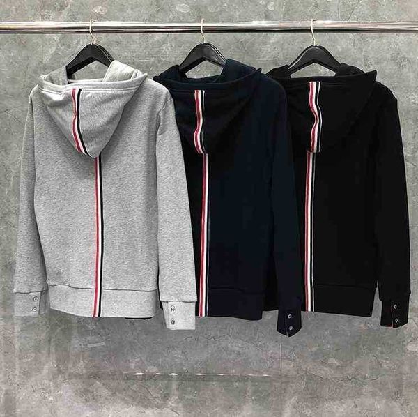 men's hoodies sweatshirts striped 2022 tb brand fashion thom hooded clothing cotton jacket men women cardigans casual sportswear coat, Black
men's hoodies sweatshirts striped 2022 tb brand fashion thom hooded clothing cotton jacket men women cardigans casual sportswear coat, Black