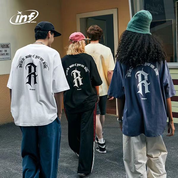 men's t-shirts american gothic letter printing multi color short sleeve 2023 spring/summer new fashion brand simple loose t-shirt, White;black
men's t-shirts american gothic letter printing multi color short sleeve 2023 spring/summer new fashion brand simple loose t-shirt, White;black