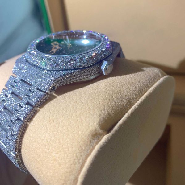 men luxury wrist watch bling iced out vvs moissanite diamond watchrdg5, Slivery;brown
men luxury wrist watch bling iced out vvs moissanite diamond watchrdg5, Slivery;brown