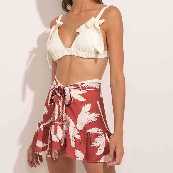 women's swimwear micro bikini solid color fashion tankini and skirt beach dress three pieces lace up high waist swimwear swimming plus, White;black
women's swimwear micro bikini solid color fashion tankini and skirt beach dress three pieces lace up high waist swimwear swimming plus, White;black