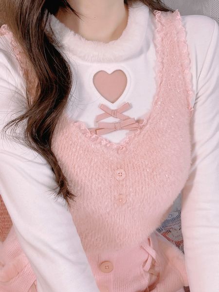 women's tanks camis winter pink kawaii lolita vest women lace japanese casual sweet cute tanks bow warm princess camisole korean style, White
women's tanks camis winter pink kawaii lolita vest women lace japanese casual sweet cute tanks bow warm princess camisole korean style, White