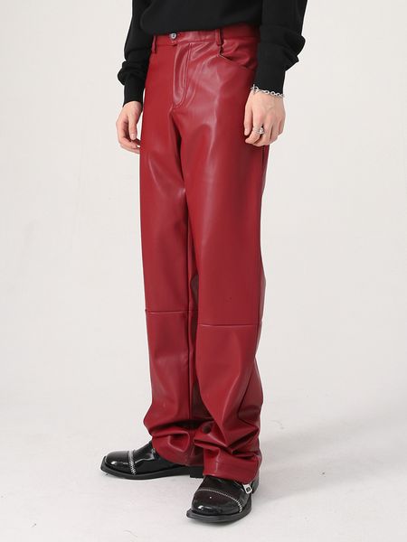 men's pants autumn korean fashoin simple personality solid color pu leather middle waist 2023 temperament trousers 230303, Black
men's pants autumn korean fashoin simple personality solid color pu leather middle waist 2023 temperament trousers 230303, Black