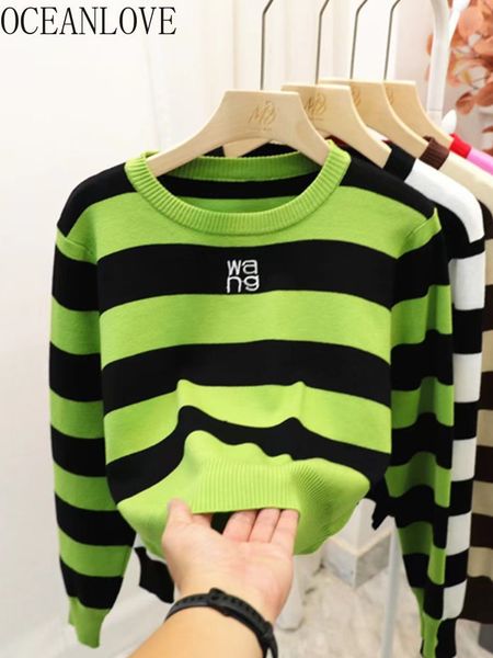 women's sweaters oceanlove y2k clothes sweaters women embroidered letters autumn winter short pullovers striped contrast color pull fe, White;black
women's sweaters oceanlove y2k clothes sweaters women embroidered letters autumn winter short pullovers striped contrast color pull fe, White;black