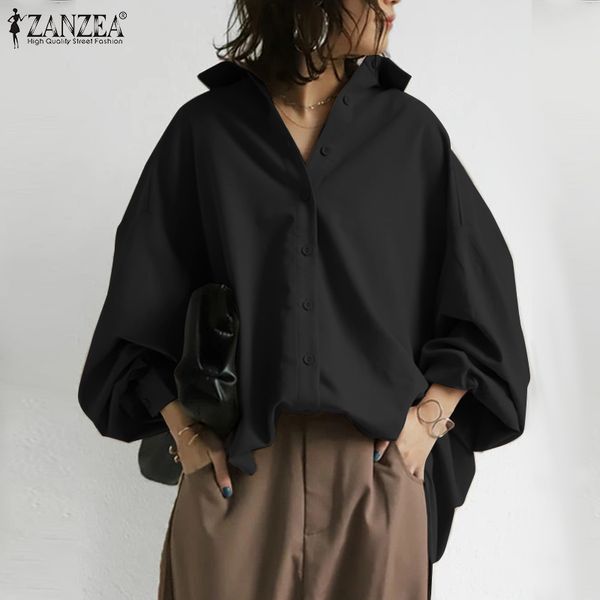 womens blouses shirts stylish lapel zanzea puff sleeve casual button blusas female solid asymmetrical tunic 230303, White
womens blouses shirts stylish lapel zanzea puff sleeve casual button blusas female solid asymmetrical tunic 230303, White