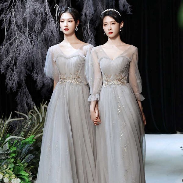 women's clothing runway dresses grey sister group fairy temperament long bridmaid 2023 spring wedding evening dresses can be worn to lo, Black;gray
women's clothing runway dresses grey sister group fairy temperament long bridmaid 2023 spring wedding evening dresses can be worn to lo, Black;gray