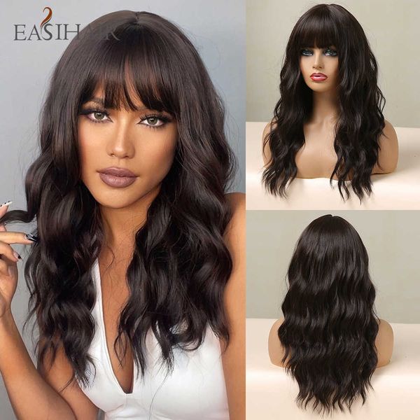 synthetic wigs easihair dark brown wigs with bangs wavy bob wig water wave synthetic for women daily party cosplay use 230227, Black
synthetic wigs easihair dark brown wigs with bangs wavy bob wig water wave synthetic for women daily party cosplay use 230227, Black