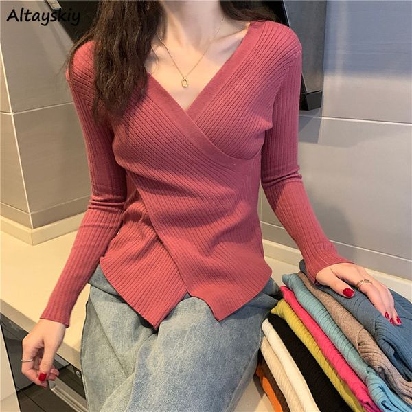 women's sweaters pullovers women criss-cross v-neck skinny ulzzang college 12 colors autumn all-match stretchy mujer knitting tender co, White;black
women's sweaters pullovers women criss-cross v-neck skinny ulzzang college 12 colors autumn all-match stretchy mujer knitting tender co, White;black