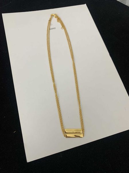 cel style 22 doublelayer gold rectangular letter necklace for women with and smooth surface plated 24k collarbone chain, Silver
cel style 22 doublelayer gold rectangular letter necklace for women with and smooth surface plated 24k collarbone chain, Silver