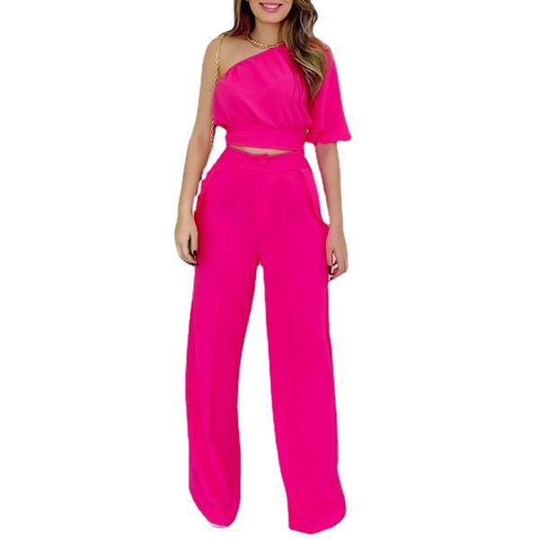 new summer womens two piece pants designer 5 color diagonal collar with single sleeves pants suits sne0366 casual fashion street trousers su, White
new summer womens two piece pants designer 5 color diagonal collar with single sleeves pants suits sne0366 casual fashion street trousers su, White